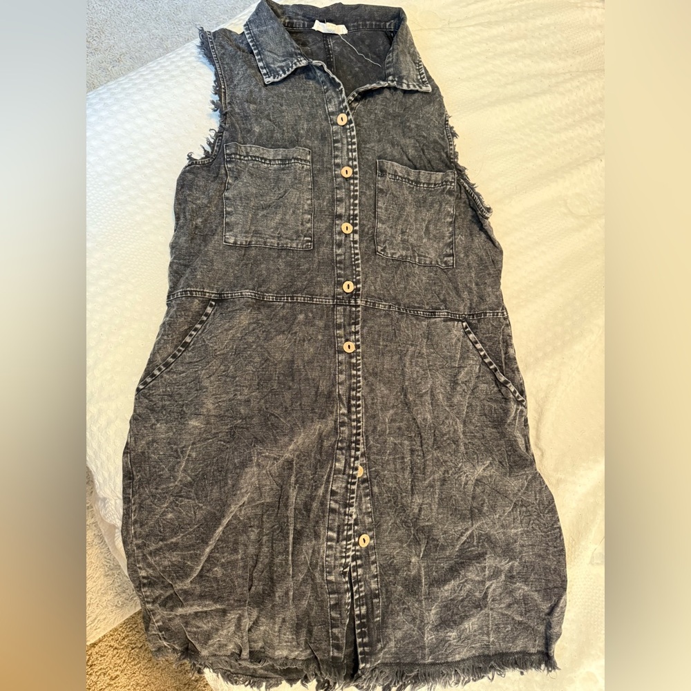 Bad Habit Frayed Edge Denim Dress